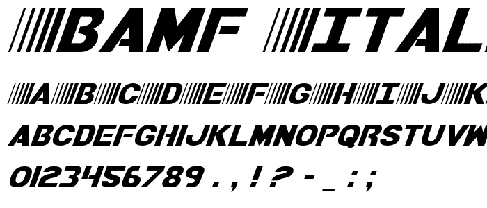 Bamf Italic font